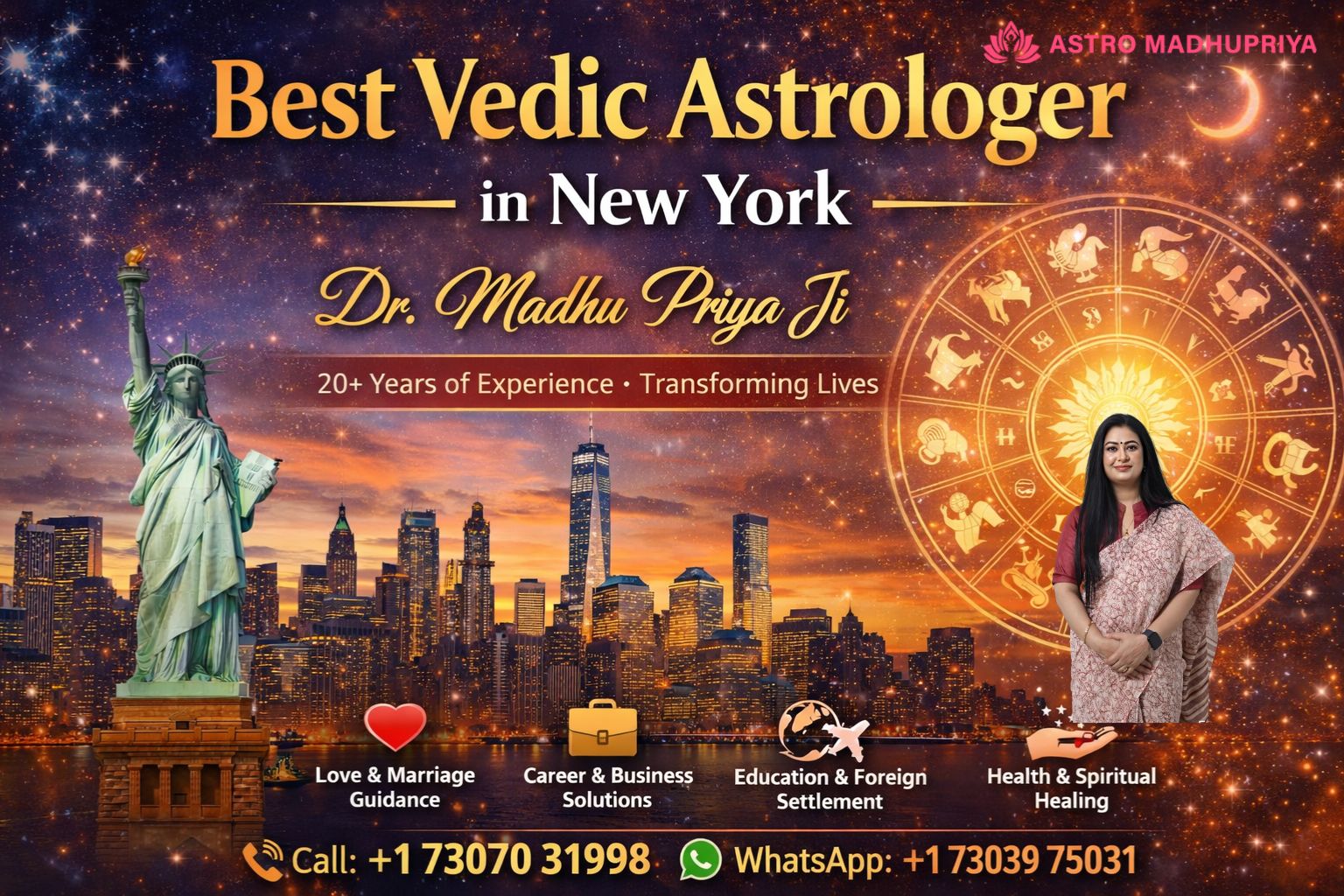 Best Astrologer in New York - Dr. Madhu Priya Ji