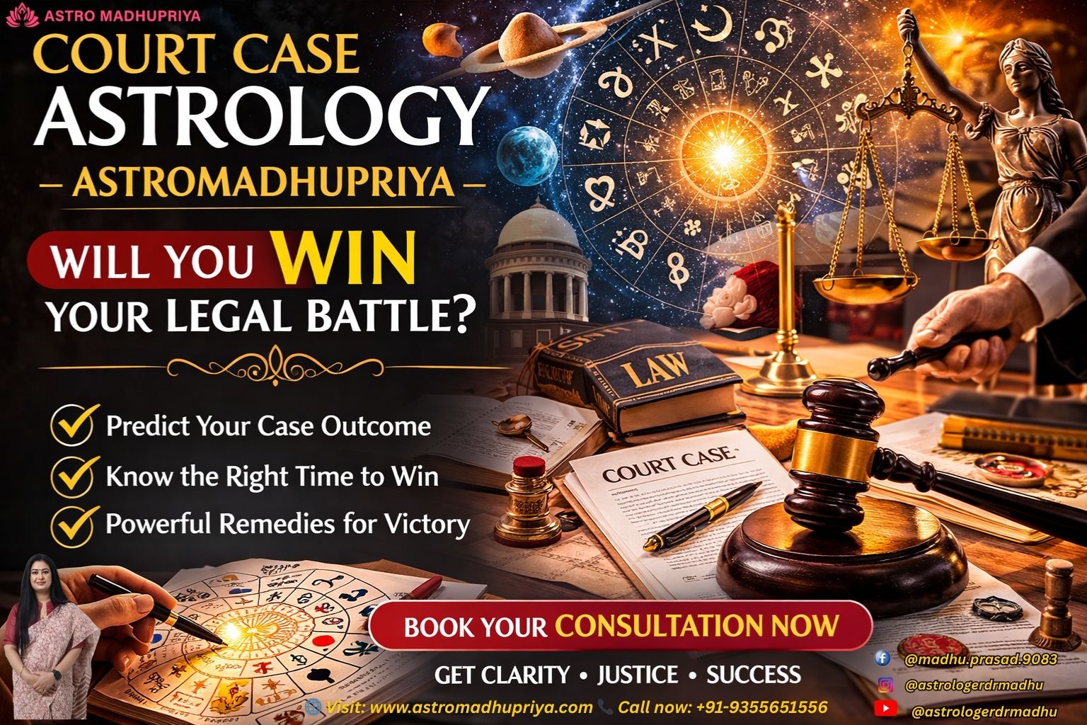 Court Case Astrology by Dr. Madhu Priya