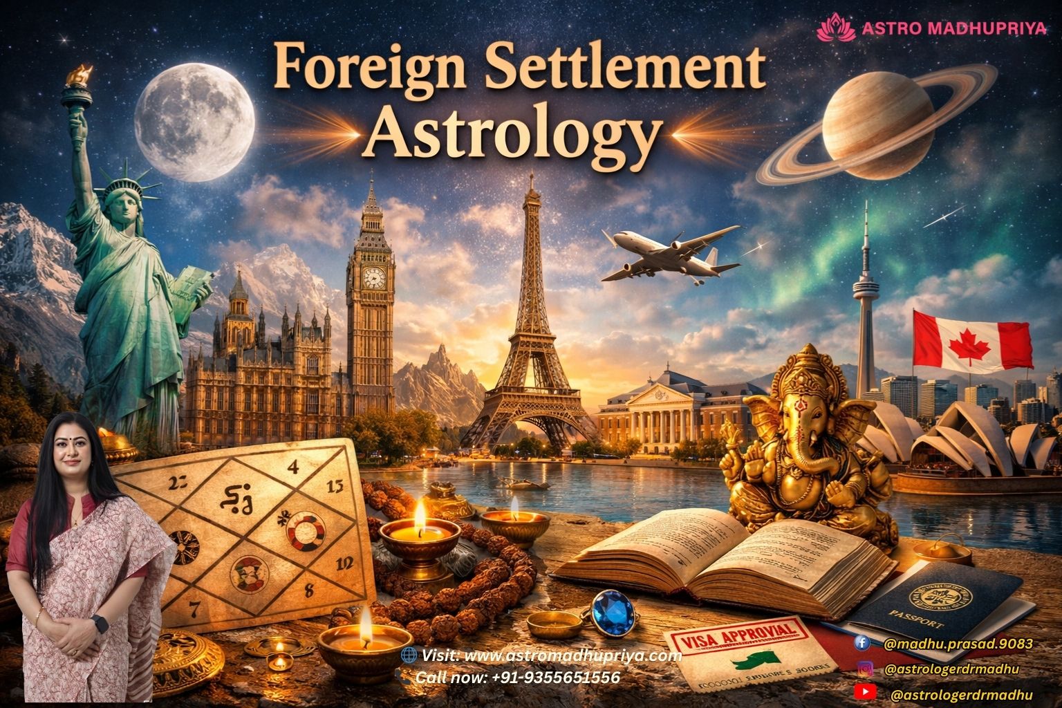 Foreign Settlement Astrology by Dr. Madhu Priya