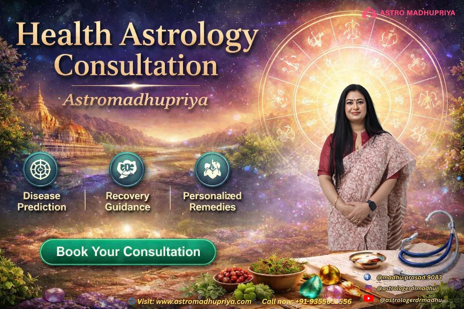 Best Astrologer in Noida for Health Astrology - Dr. Madhu Priya Ji