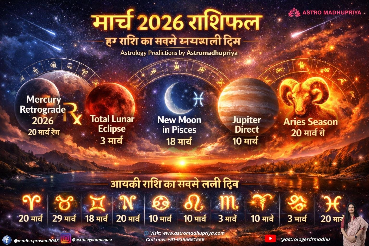 “March 2026 Horoscope – Cosmic Reset with Eclipse, Mercury Retrograde and Jupiter Direct” “Virgo Lunar Eclipse March 3 2026 – karmic ending and transformation” “Pisces New Moon March 18 2026 – emotional healing and manifestation” “Aries Season March 20 2026 – confidence and bold decisions”