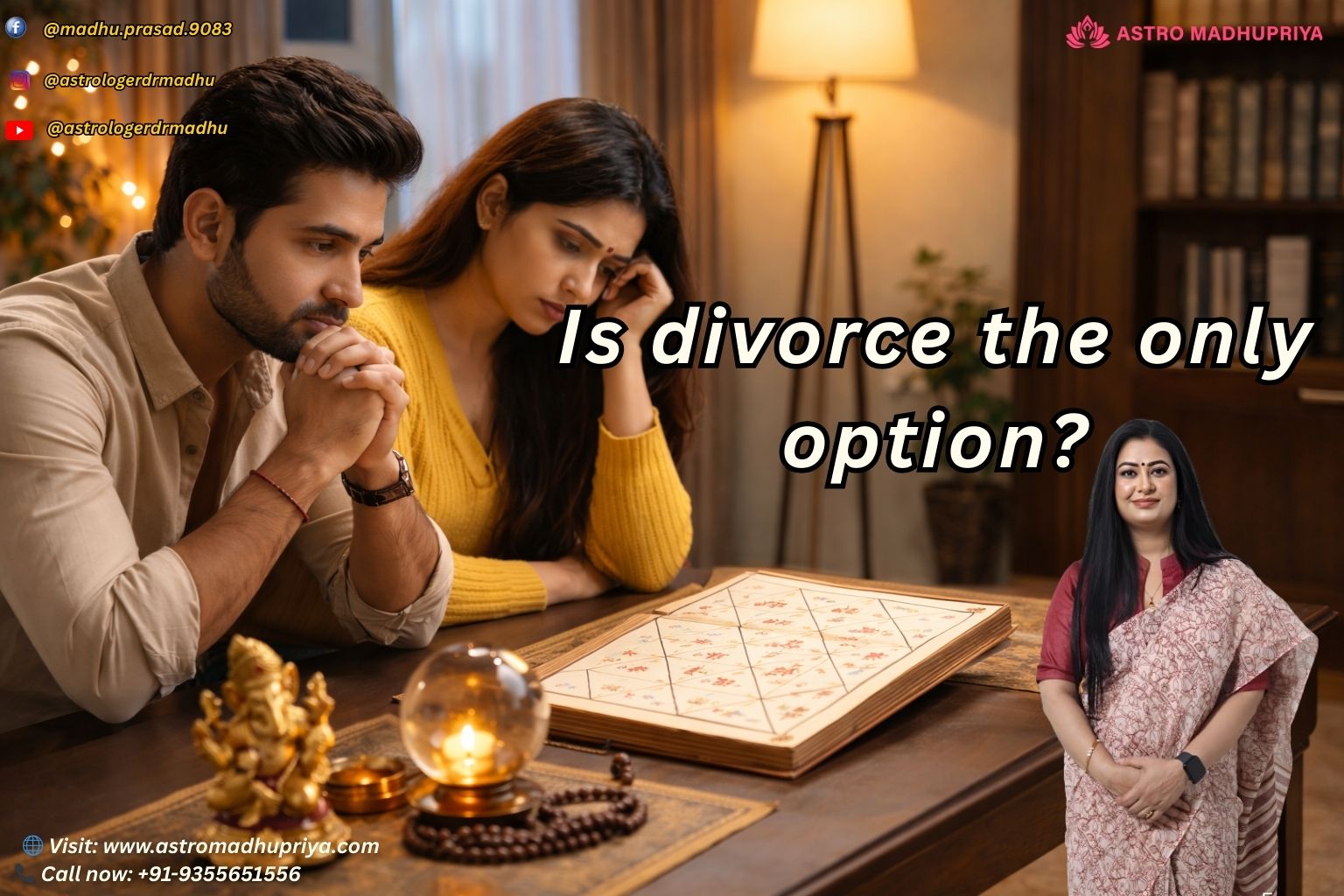 Couple facing relationship conflict seeking marriage guidance through Vedic astrology consultation at Astromadhupriya