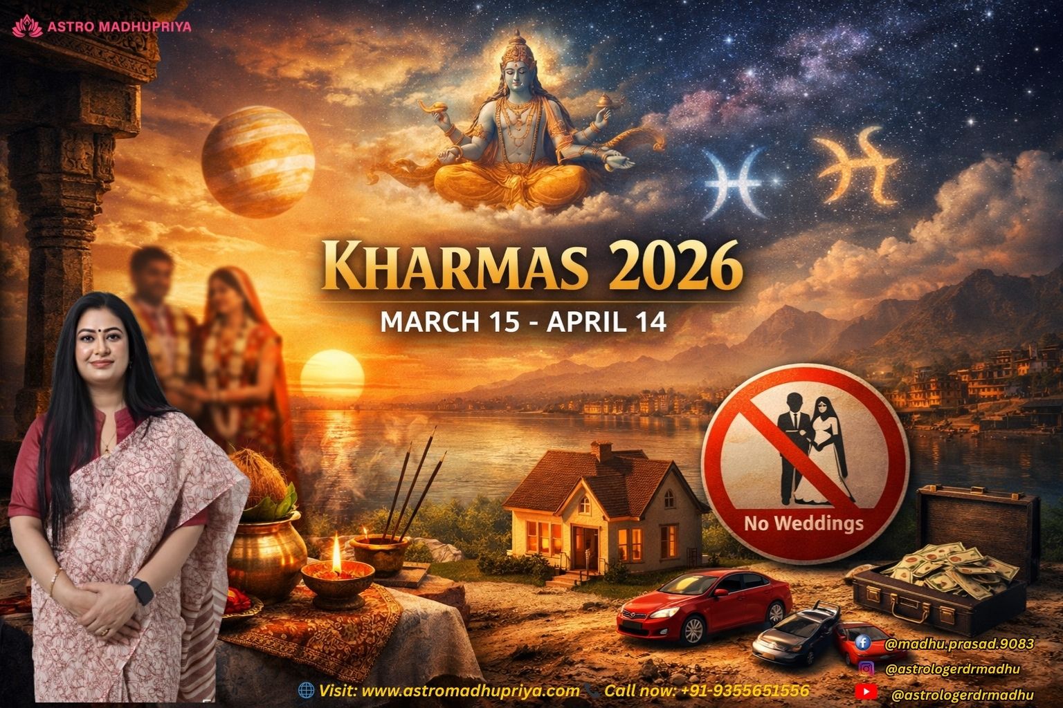 Kharmas 2026 dates from March 15 to April 14 significance in Vedic astrology and why marriages are avoided during Kharmas