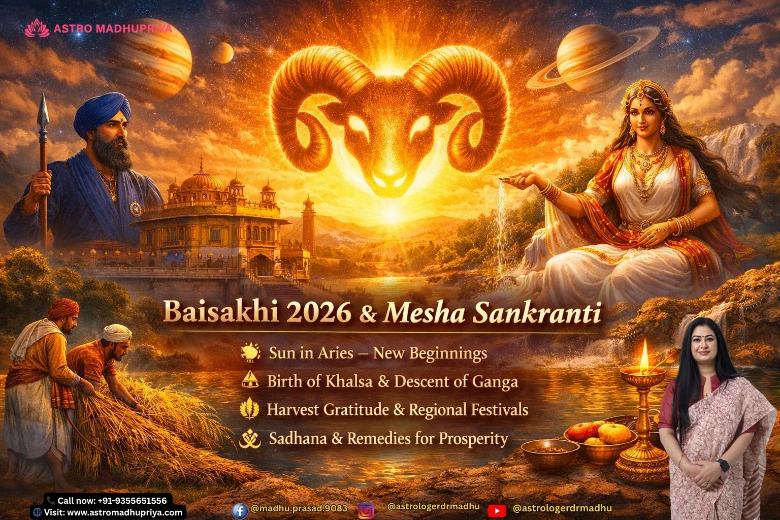 Sun in Aries Mesha Sankranti 2026 – Baisakhi rituals, astrological changes, and prosperity guide