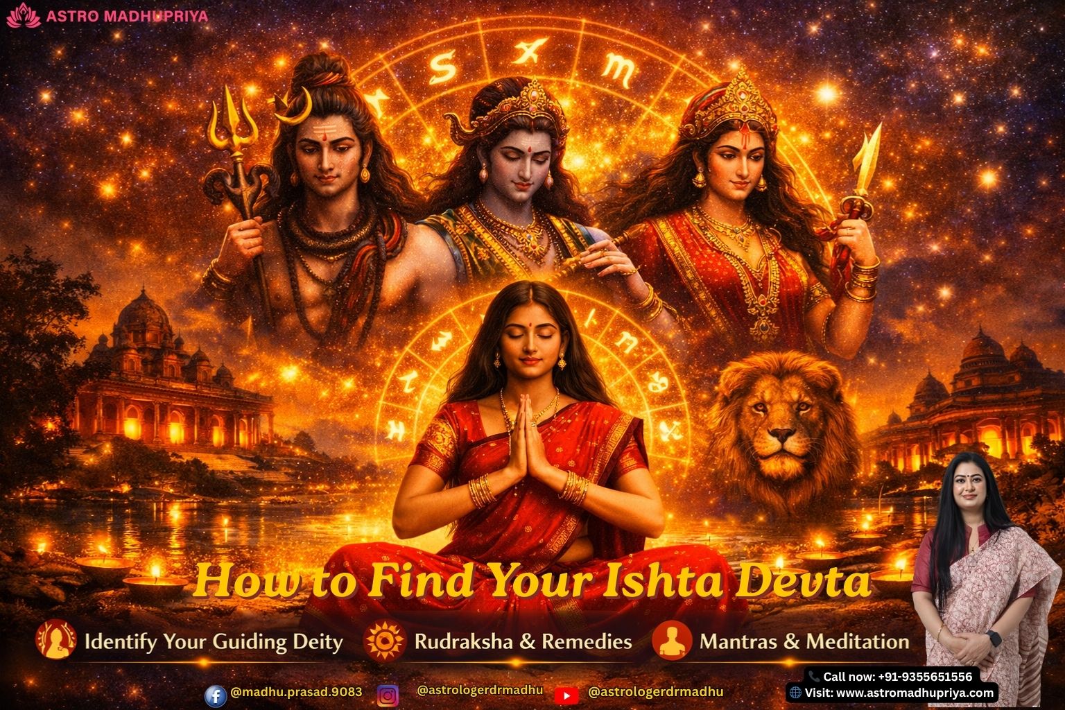 “Ishta Devta Calculator Online – Find Your Guiding Deity with AstroMadhuPriya” “Step-by-step astrology guide to discover your personal deity and remedies” “Rudraksha beads and mantras for Ishta Devta alignment – Vedic astrology insights”