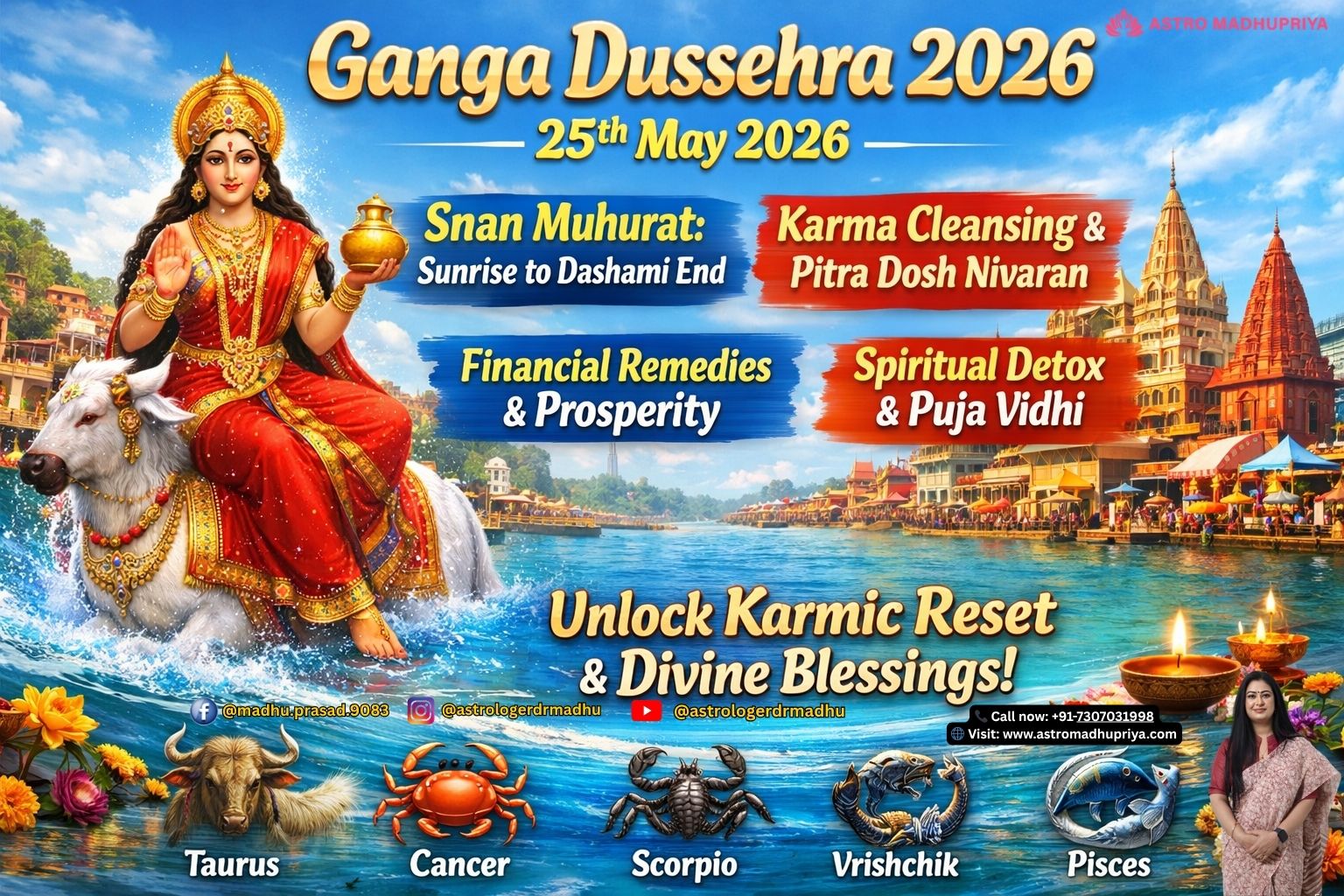 Ganga Dussehra 2026 Snan Muhurat, Puja Vidhi, Remedies for Karma Cleansing, Pitra Dosh Solutions, Financial Prosperity & Spiritual Detox