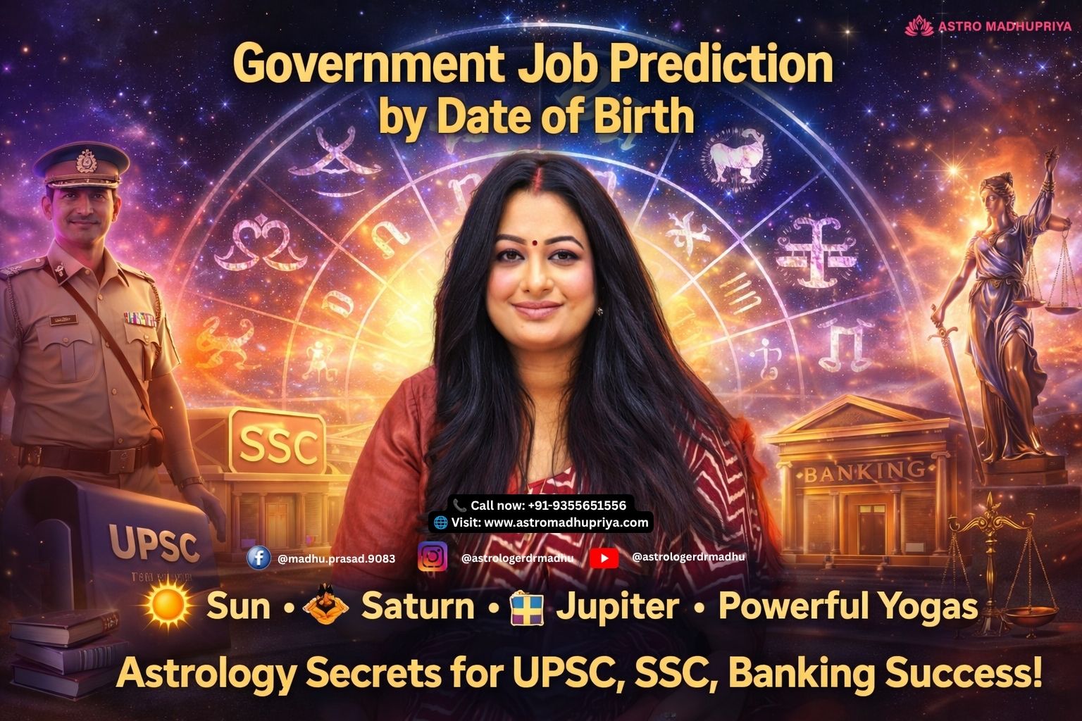 "Sun astrology 2026, IAS UPSC horoscope, Sarkari Naukri authority, civil services yoga, government exam astrology remedies" "Saturn astrology 2026, SSC CGL horoscope, Shani remedies, Sarkari Naukri discipline, government exam astrology success" "Jupiter astrology 2026, law career horoscope, judicial services astrology, Sarkari Naukri wisdom, UPSC PSC astrology success" "6th house competition astrology, 10th house career horoscope, 11th house success astrology, Sarkari Naukri kundli 2026" "Raj Yoga astrology 2026, Sun Saturn yoga government job, Budh Aditya yoga UPSC success, Gajakesari yoga judiciary astrology"