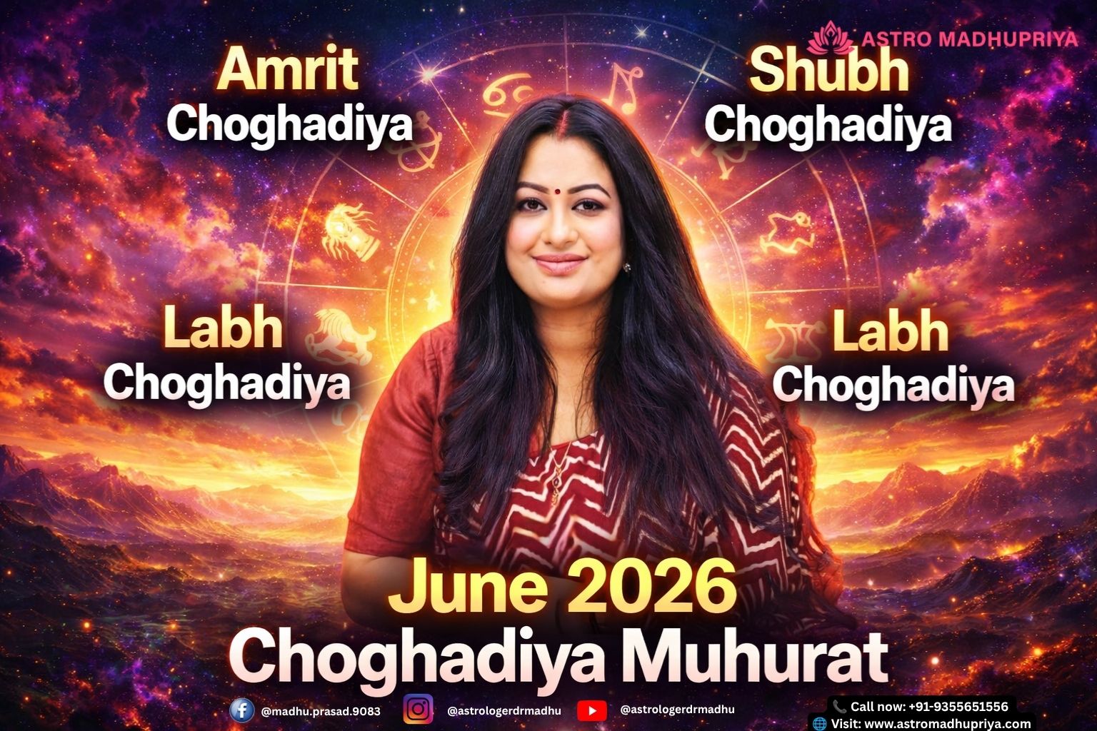 Amrit Choghadiya June 2026, auspicious Muhurat for business launch, property registration, career growth, wealth creation, prosperity astrology.” Realistic sky‑blue zodiac background, Shubh Choghadiya June 2026, family harmony, marriage Muhurat, puja blessings, cultural milestones, emotional stability, spiritual success. Cinematic zodiac backdrop, Labh Choghadiya June 2026, financial gains, trading profits, startup launch, commercial success, investor luck, business expansion astrology. Dynamic 7D zodiac landscape, Char Choghadiya June 2026, travel success, vehicle purchase, relocation energy, smooth journeys, logistics prosperity, movement astrology.