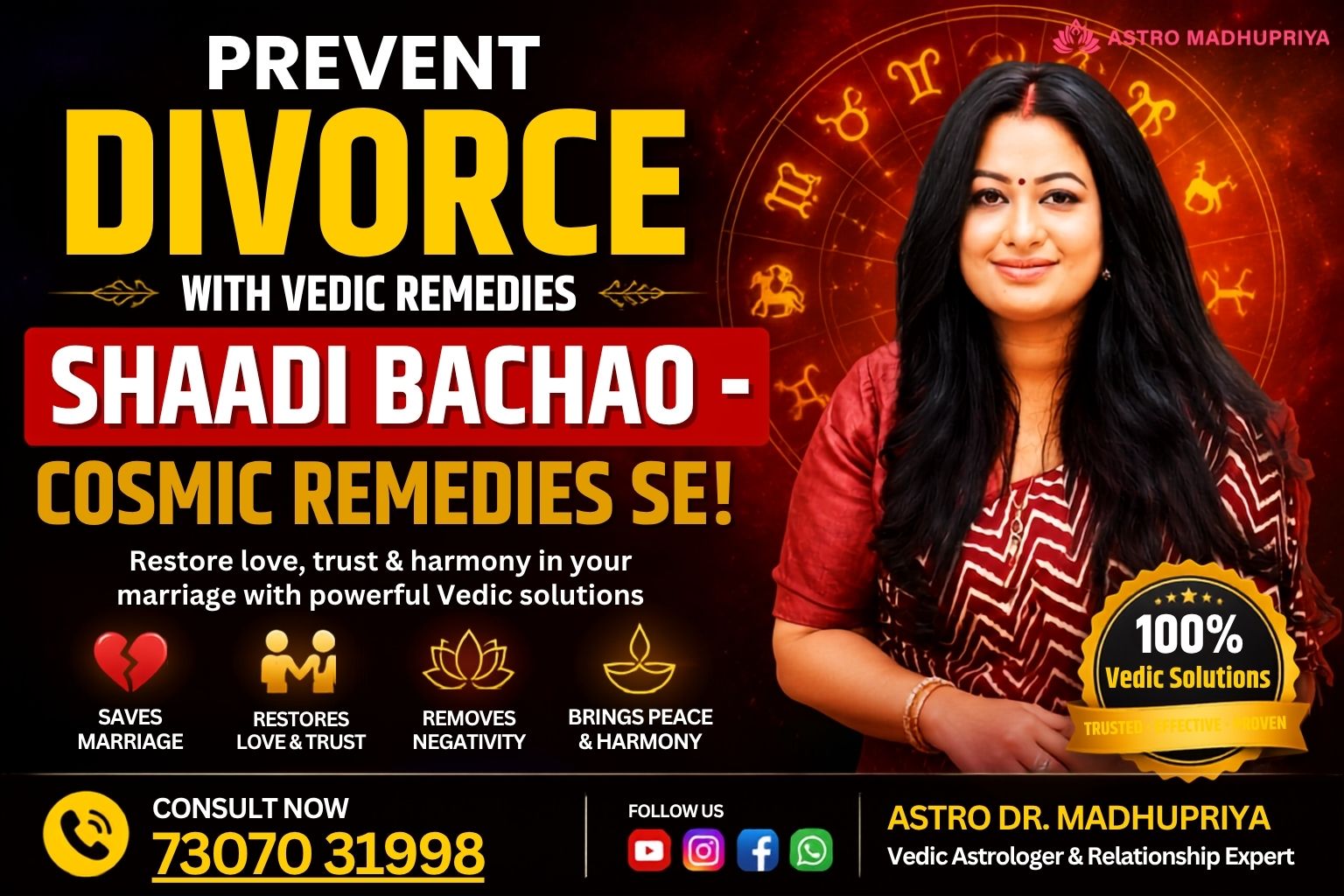 Powerful Navagraha Shanti Puja in Greater Noida to prevent divorce, heal 7th house afflictions, and restore marital harmony. Sacred Swayamvara Parvathi Mantra chanting for marriage reconciliation, divorce prevention, and emotional healing in Delhi‑NCR. Somvar Vrat and Rudrabhishek rituals for couples in Greater Noida seeking reconciliation and divine marital blessings. Yellow Sapphire, Diamond, Pearl gemstones for divorce prevention astrology, strengthening Venus, Jupiter, and Moon energies. Bedroom Vastu remedies in Greater Noida homes to enhance Venus energy, remove Rahu negativity, and rebuild love during separation.