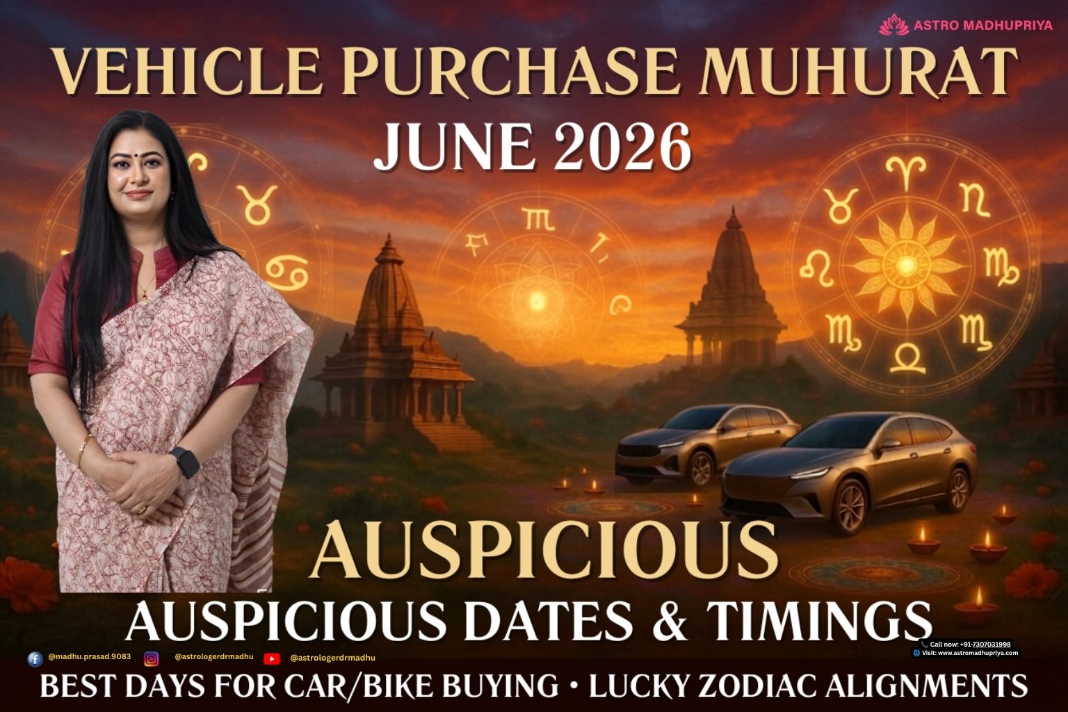 Shubh Vehicle Purchase Muhurat June 2026 – Cars, Bikes, Commercial Fleets, Prosperity Astrology Guide, Auspicious Dates, Vedic Remedies