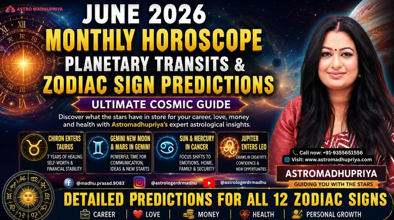 Aries June 2026 Horoscope, Chiron Taurus transit, financial healing, career networking, domestic comfort astrology prediction. Taurus June 2026 Horoscope, Chiron enters Taurus, personal reinvention, budget management, voice activation astrology. Gemini June 2026 Horoscope, Mars in Gemini, New Moon reset, financial windfalls, Jupiter Leo expansion astrology. Cancer June 2026 Horoscope, subconscious healing, Mercury Cancer, Jupiter Leo prosperity, emotional security astrology. Leo June 2026 Horoscope, Jupiter enters Leo, social networking, creative luck, bold self-expression astrology.